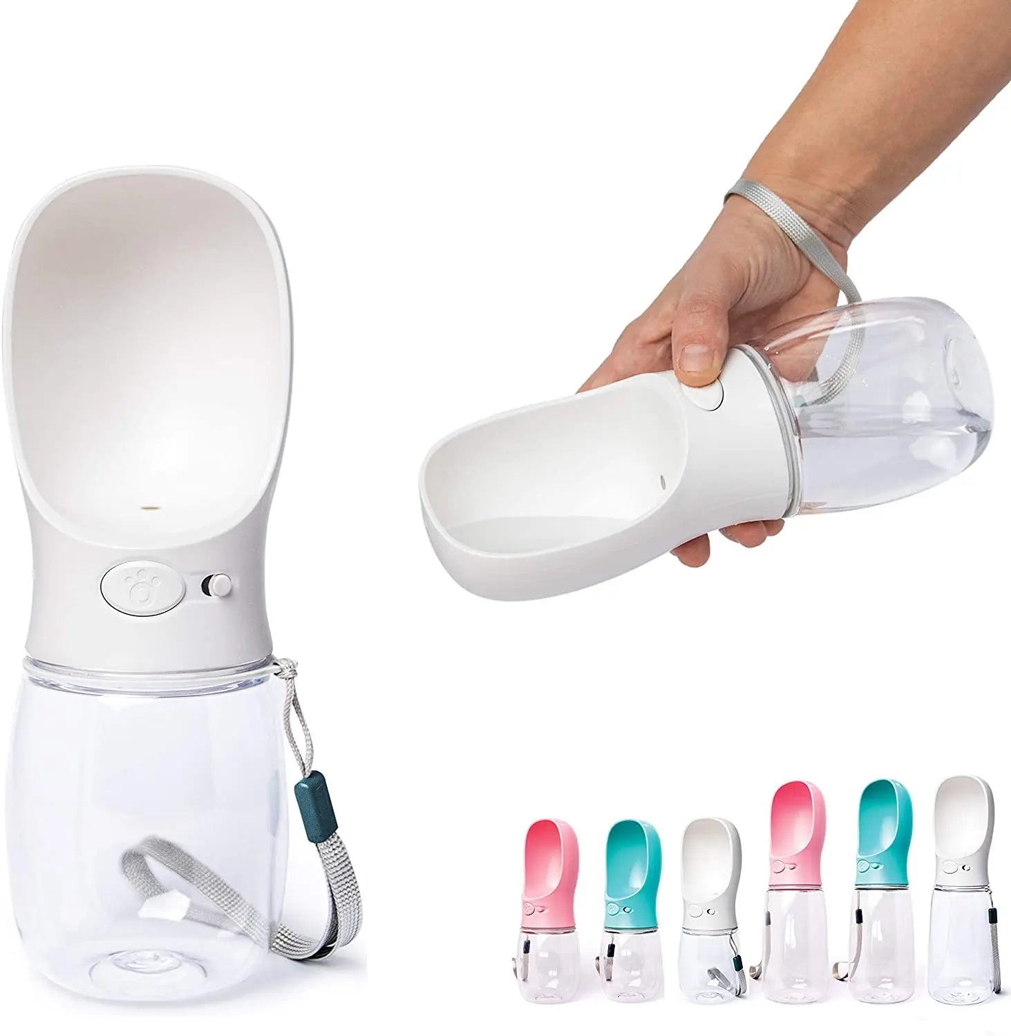 Zenify Dog Water Bottle for Walking, Hiking, Camping, Outdoor Travel Accessory for Pets Drink Alternative to Pet Collapsible Bowl Small (350ml (S/M) White pattanaustralia